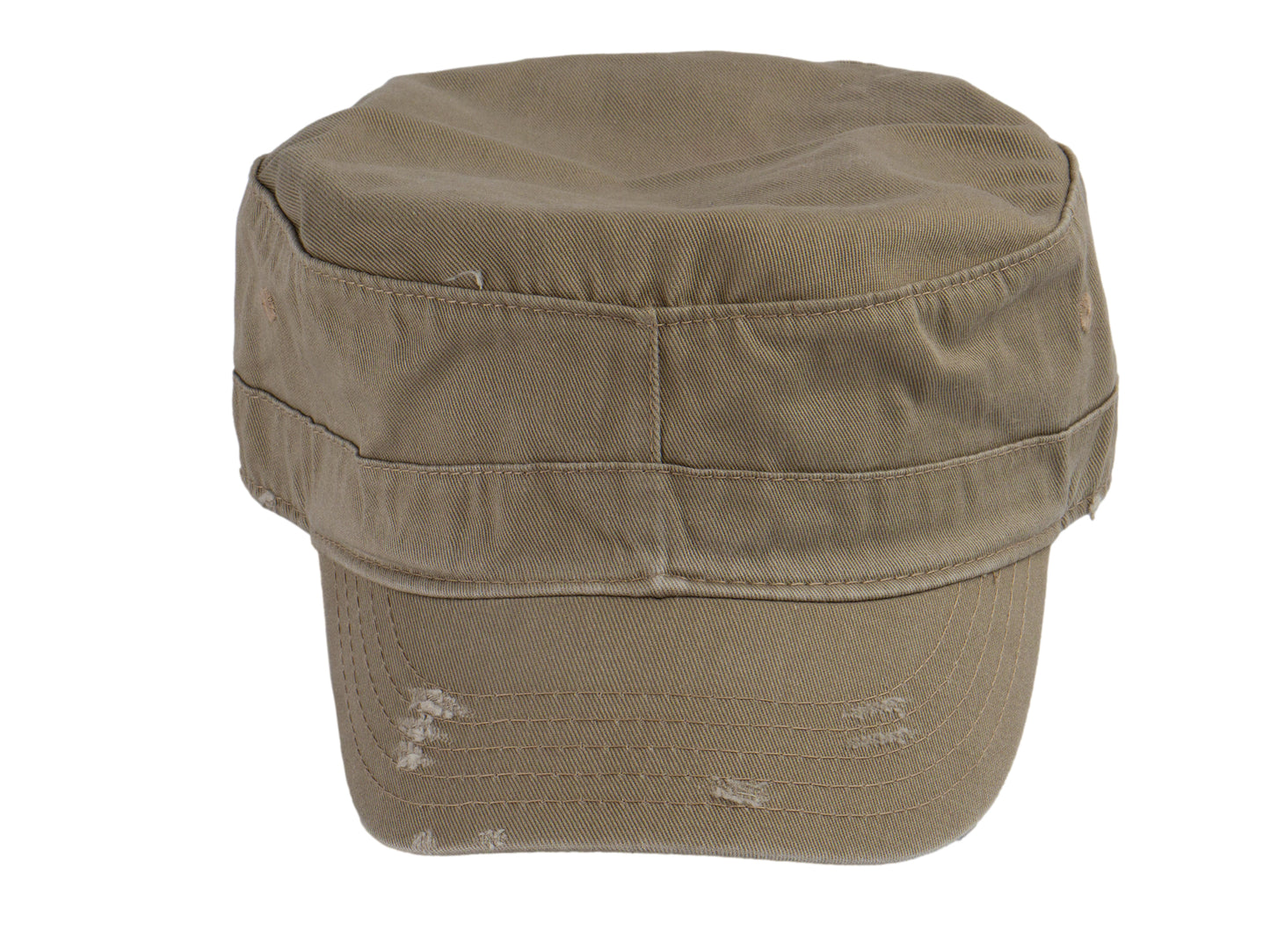 Military Cadet Hat Distressed Army Style Patrol Cap For Mens Womens Unisex Black