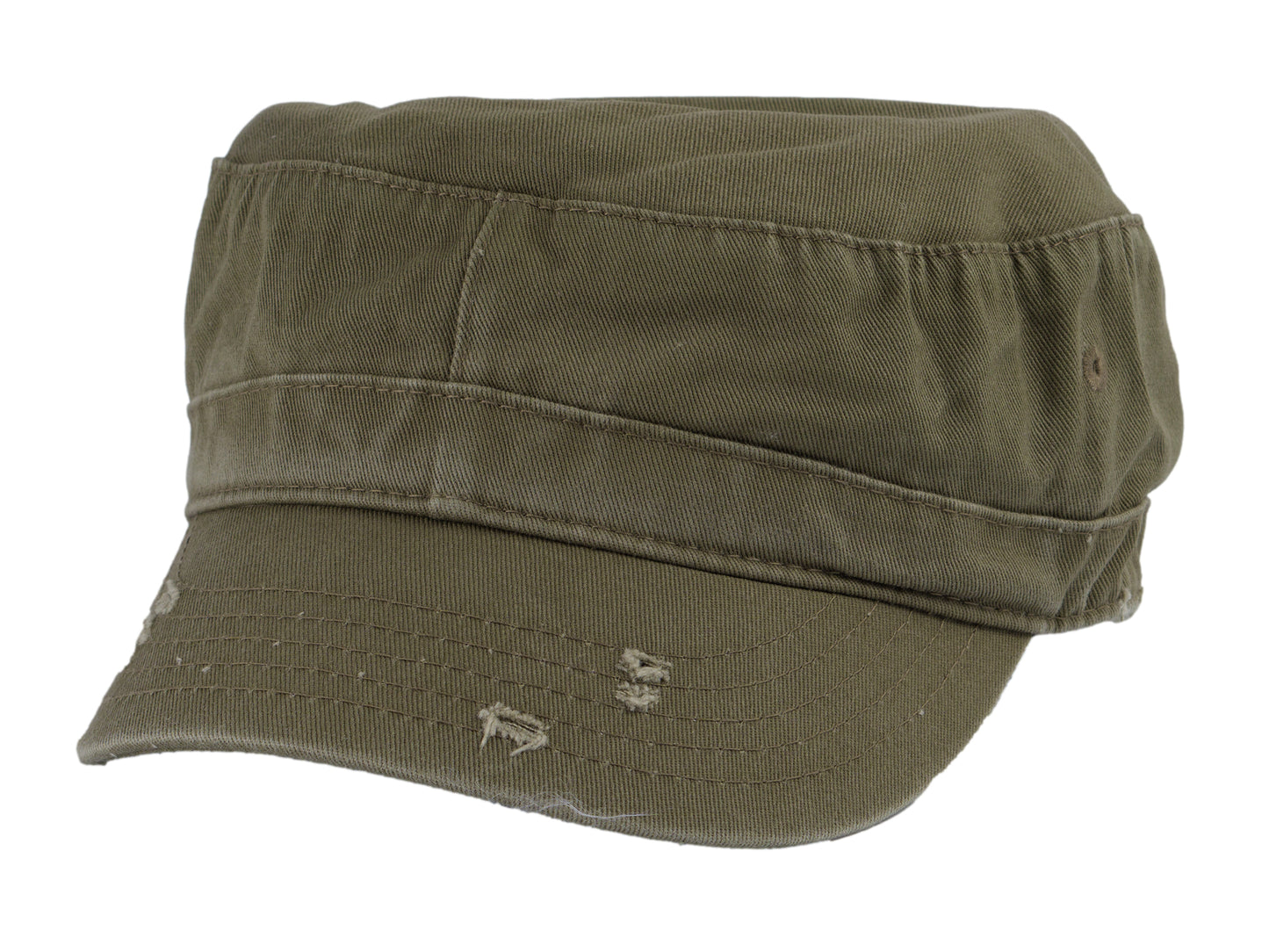 Military Cadet Hat Distressed Army Style Patrol Cap For Mens Womens Unisex Black