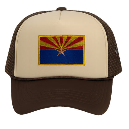 Arizona Trucker Hat for Men - State Flag Snapback Cap with Mesh Back