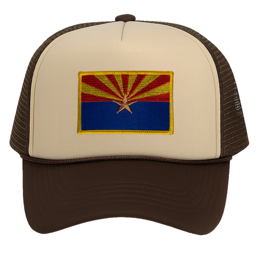 Arizona Trucker Hat for Men - State Flag Snapback Cap with Mesh Back