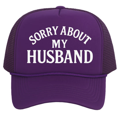 TOP HEADWEAR Funny Trucker Hat for Women – Sorry About My Husband Trucker Hat Funny Cap for Wife Bachelorette Gift