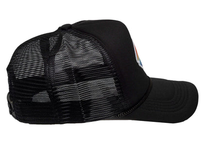 TOP HEADWEAR Women's Rainbow Lips Trucker Hat - Mesh Snapback Cap, Black