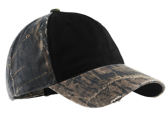 Top Headwear Camo Cap w/ Contrast Front Panel