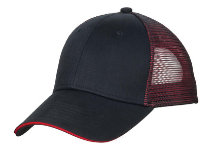 Top Headwear Double Mesh Snapback Sandwich Bill Cap