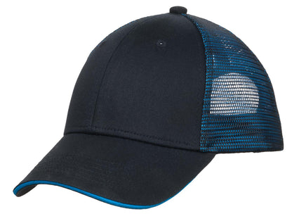 Top Headwear Double Mesh Snapback Sandwich Bill Cap