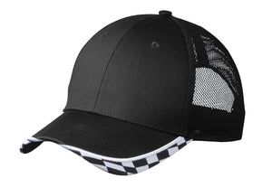 Top Headwear Checkered Racing Mesh Back Cap