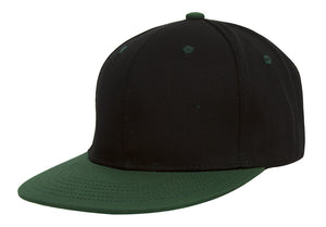TopHeadwear Polyester Two-Tone Flat Bill Snapback - Black/Green