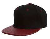 TopHeadwear Adjustable Two-Tone Cap with Ostrich Print Bill