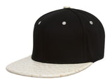 TopHeadwear Adjustable Two-Tone Cap with Ostrich Print Bill - Black/Blue