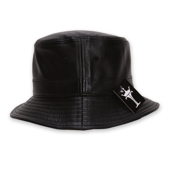 TopHeadwear Faux Leather Bucket Hat