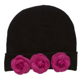 Womens Flower Cuff Beanie