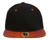 TopHeadwear Snake Skin Pattern Flat Bill Snapback