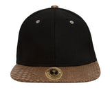 TopHeadwear Snake Skin Pattern Flat Bill Snapback