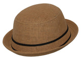 Topheadwear Bowler Straw Fedora Hat - Black
