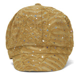 TopHeadwear Glitter Sequin Trim Newsboy Hat