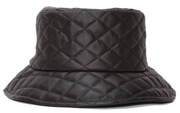 TopHeadwear Quilt Bucket Hat - Black