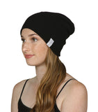 Soft Ribbed Beanie Slouch Slouchy Knit Hat