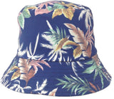 Topheadwear Tropical Poly-Cotton Floral Bucket Hat - Black