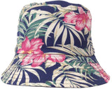 Topheadwear Tropical Poly-Cotton Floral Bucket Hat - Black