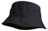 TopHeadwear Blank Cotton Bucket Hat - Black - Small/Medium (57cm)