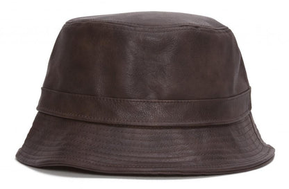 TopHeadwear Vegan Leather Bucket Hat - Black