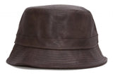 TopHeadwear Vegan Leather Bucket Hat - Black