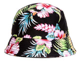 TopHeadwear Print Bucket Hat - Size L/XL - Black Floral