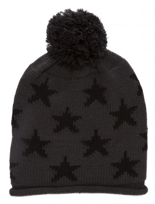 TopHeadwear Stars Long Beanie w/ Pom - Grey
