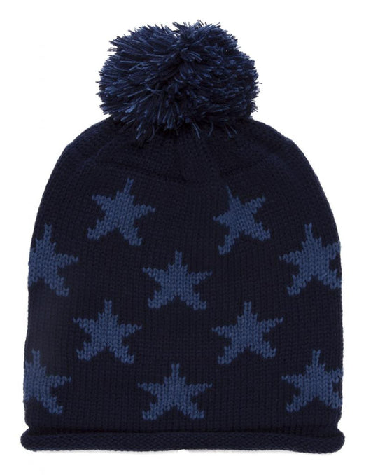 TopHeadwear Stars Long Beanie w/ Pom - Grey