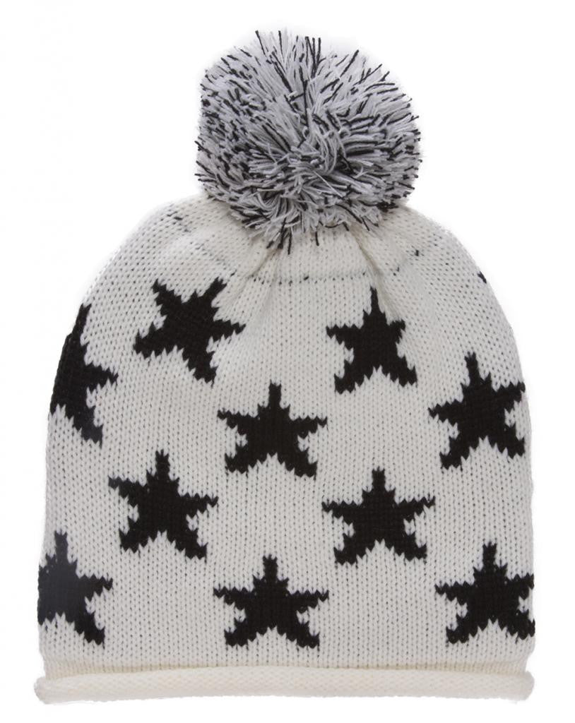 TopHeadwear Stars Long Beanie w/ Pom - Grey
