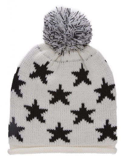 TopHeadwear Stars Long Beanie w/ Pom - Grey