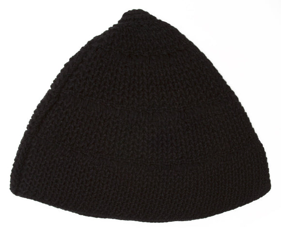 Topheadwear Knitted Triangle Beanie - Black