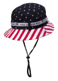 Topheadwear COTTON TWILL BUCKET HAT W/USA FLAG PRINT