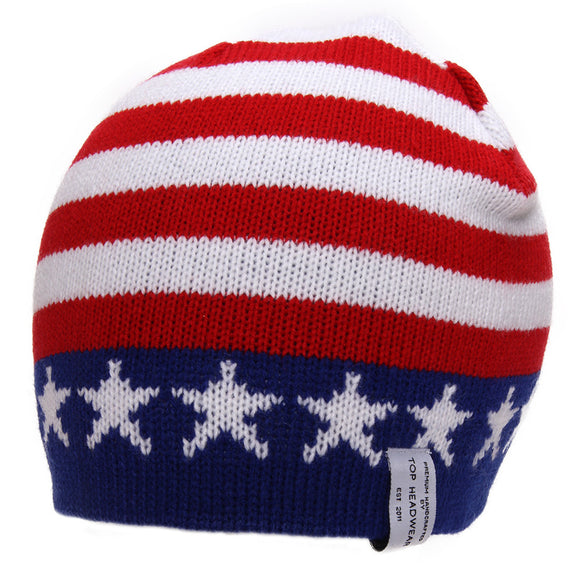 TopHeadwear USA Flag Knitted Beanie