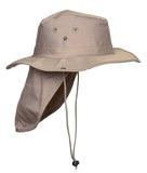 Top Headwear Safari Explorer Bucket Hat With Flap Neck Cover - Beige