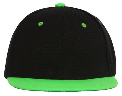 Topheadwear Youth Blank Two-Tone Snapback Hat - Black/Beige