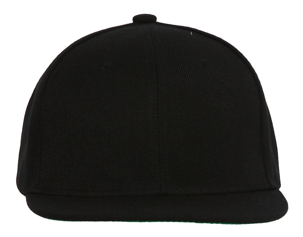Topheadwear Youth Blank Two-Tone Snapback Hat - Black/Beige