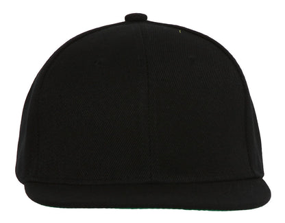 Topheadwear Youth Blank Two-Tone Snapback Hat - Black/Beige