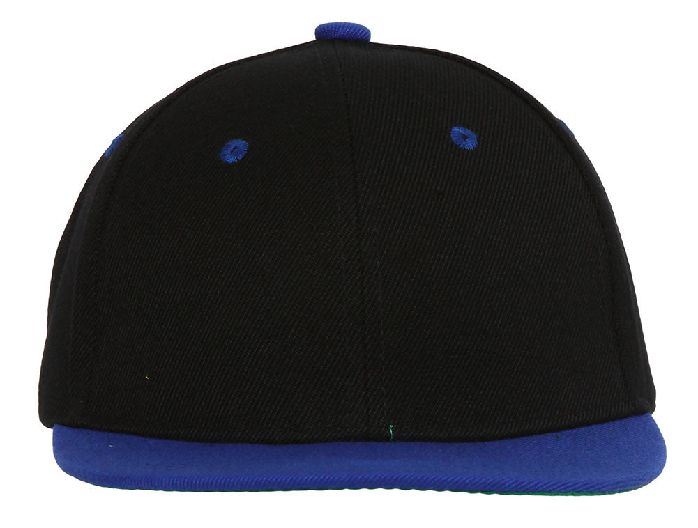 Topheadwear Youth Blank Two-Tone Snapback Hat - Black/Beige