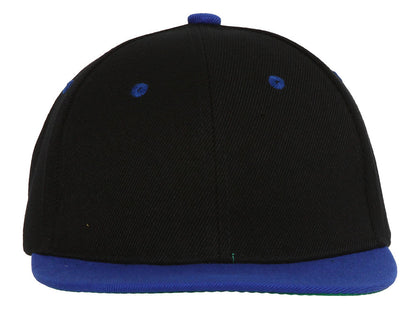 Topheadwear Youth Blank Two-Tone Snapback Hat - Black/Beige