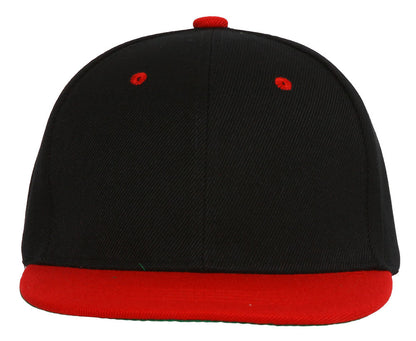 Topheadwear Youth Blank Two-Tone Snapback Hat - Black/Beige