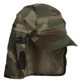 Topheadwear SOLID T/C TWILL CAP WITH FLAP, Army Camouflage