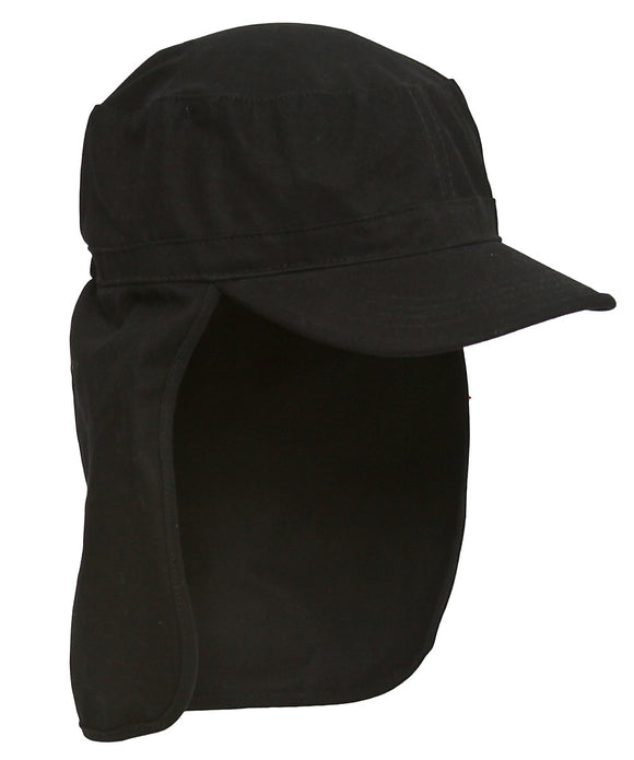 Topheadwear Black Porter Cadet Foreign Legion GI Flap Cap - One Size