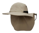 TopHeadwear 4 Panel Large Bill Flap Sun Hat w/ Adjustable Flap Clip