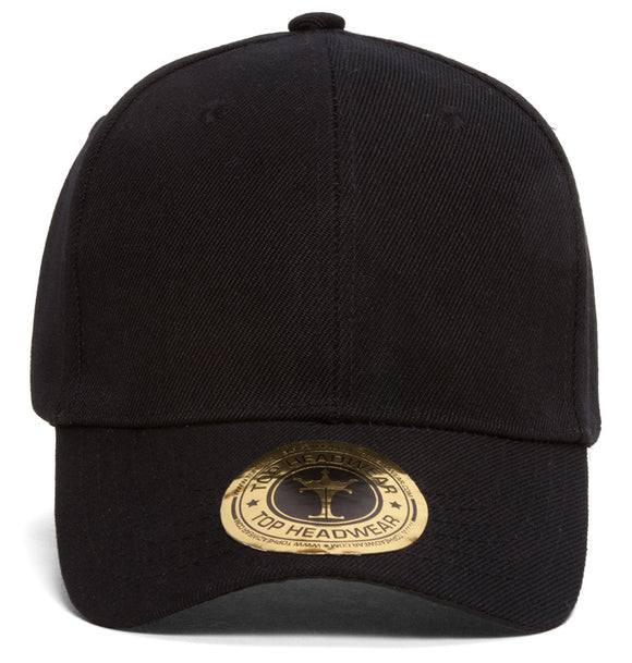 TopHeadwear Classic Black Adjustable Hat