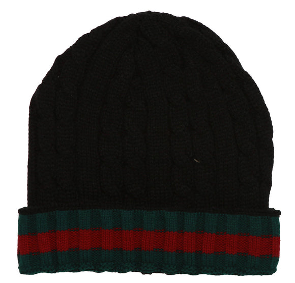 Topheadwear Cable Knit Beanie with Fold + GT Fingerless Gloves