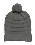 Topheadwear Winter Thick Slouchy Knit Oversized Beanie Cap Hat + GT Fingerless Gloves - Grey