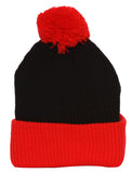 Topheadwear Plain 2 Tone Beanie w/ Pom