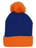 Topheadwear Plain 2 Tone Beanie w/ Pom