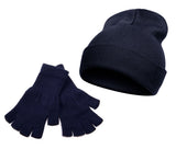 TopHeadwear Long Beanie and Fingerless Glove Combo Set